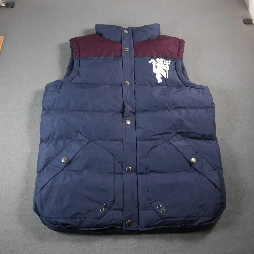 Manchester United Big Devil Logo Prep Football Men Puffer Vest L Premier League